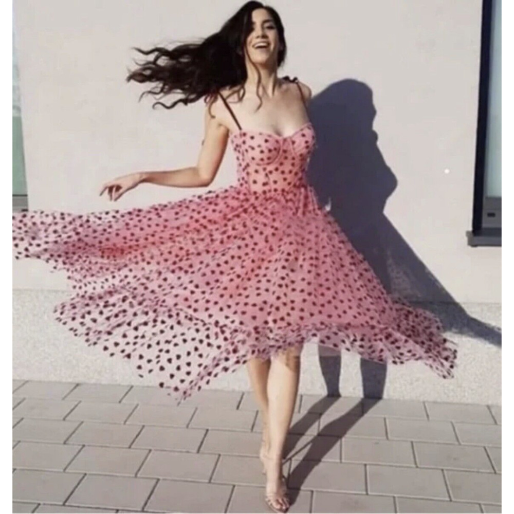 Betsey Johnson Foil-Printed Tiered Sweetheart Dress NWTN Sz. 12